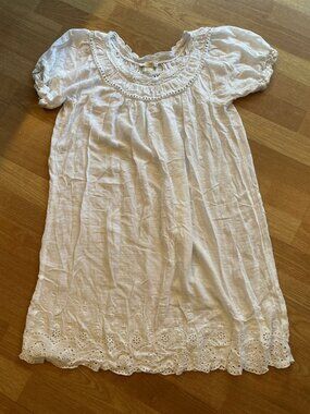Rachel Ashwell White short sleeve dress shabby chic, boho, eyelet size small